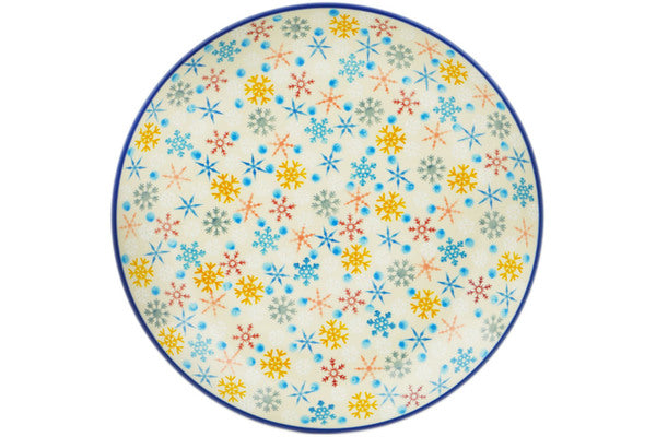 Polish Pottery 10½-inch Dinner Plate Vintage Snow Fall UNIKAT