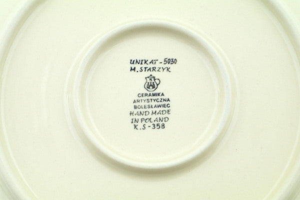 Polish Pottery 10½-inch Dinner Plate Groovy Blues UNIKAT