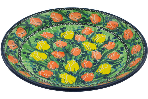 Polish Pottery 10½-inch Dinner Plate Easter Rose UNIKAT