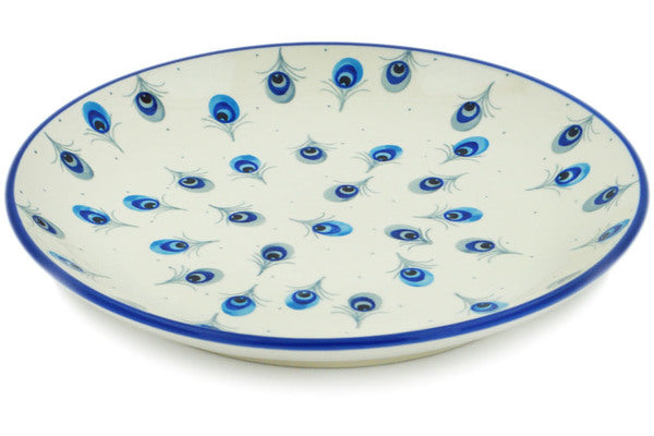 Polish Pottery 10½-inch Dinner Plate Peacock Blues