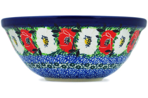 Polish Pottery Cereal Bowl Poppy Beauty UNIKAT