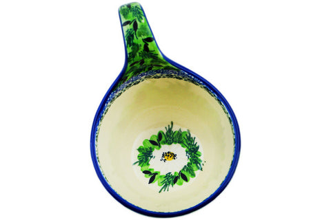 Polish Pottery 16 oz Bowl with Loop Handle Poppy Beauty UNIKAT