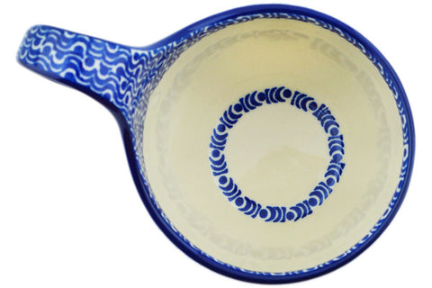 Polish Pottery 16 oz Bowl with Loop Handle River Wave UNIKAT
