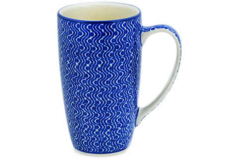 Polish Pottery Latte Mug River Wave UNIKAT