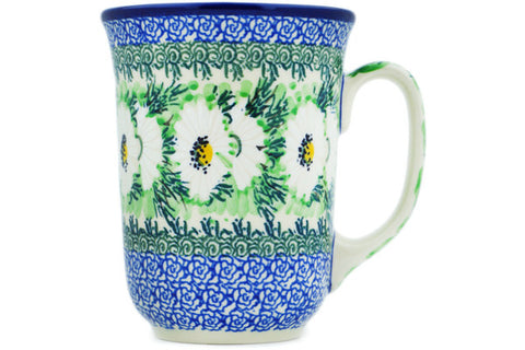 Polish Pottery Bistro Mug Polish Daisies UNIKAT
