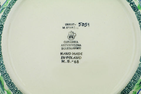 Polish Pottery Medium Round Baker with Handles Polish Daisies UNIKAT