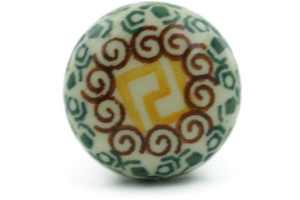 Polish Pottery Drawer knob 1-3/8 inch Grecian Sea