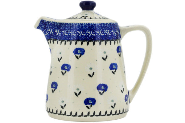 Polish Pottery 37 oz Tea or Coffee Pot Poppies In The Snow