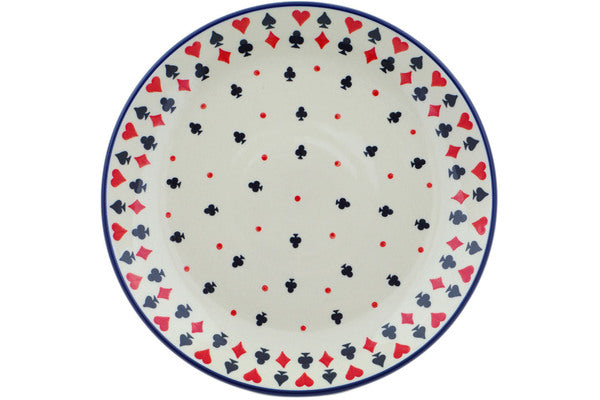 Polish Pottery 10½-inch Dinner Plate Suit Of Cards