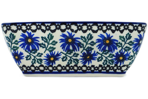 Polish Pottery Mini loaf pan Blue Chicory