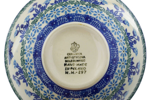Polish Pottery Cereal Bowl Blue Butterfly