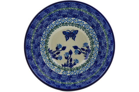 Polish Pottery Cereal Bowl Blue Butterfly