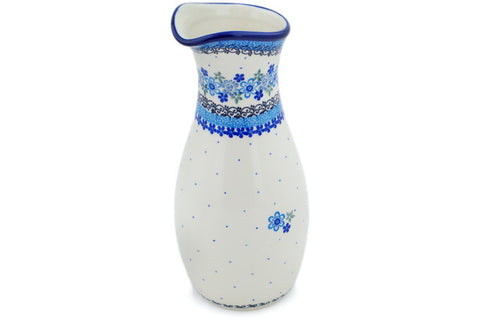 Polish Pottery 5 Cup Carafe Light Blue Lace