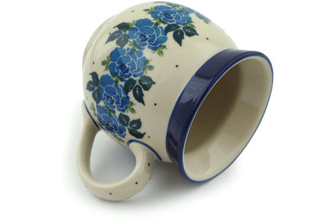 Polish Pottery 12oz Bubble Mug Blue Rose