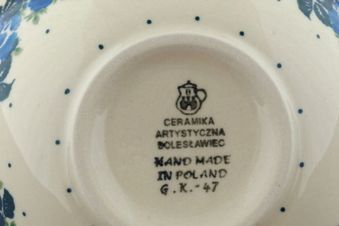 Polish Pottery Cereal Bowl Blue Rose