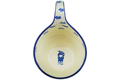 Polish Pottery 16 oz Bowl with Loop Handle Gnome Circle