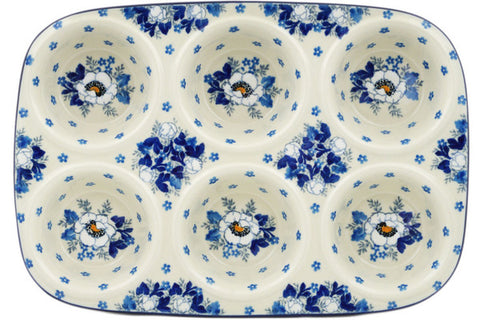 Blue Rose Polish Pottery Spring Blossom Muffin Pan, 1 - Fry's Food Stores