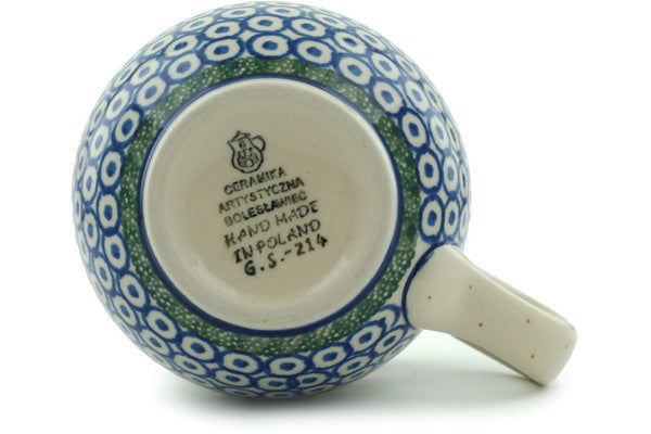 Polish Pottery 16 oz Bubble Mug Water Tulip