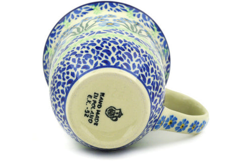 Polish Pottery Bistro Mug Blue April Showers