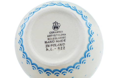 Polish Pottery 16 oz Bowl with Loop Handle Cobalt Tiger