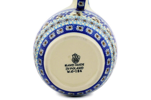 Polish Pottery 16 oz Bowl with Loop Handle Blue Ice