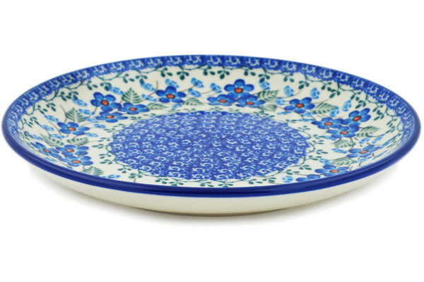 Polish Pottery Dessert Plate Blue Blossom