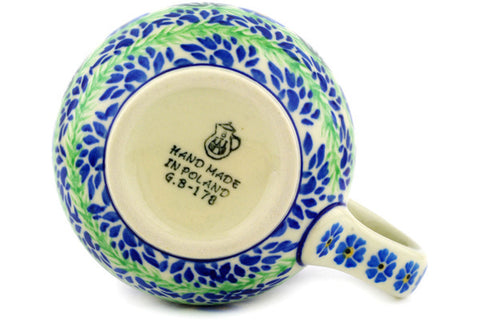 Polish Pottery 16 oz Bubble Mug Blue April Showers