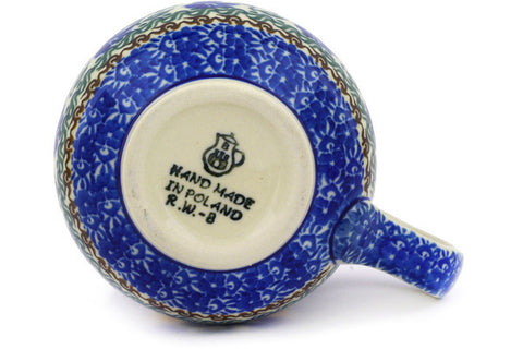 Polish Pottery 12oz Bubble Mug Blue Forget-Me-Nots