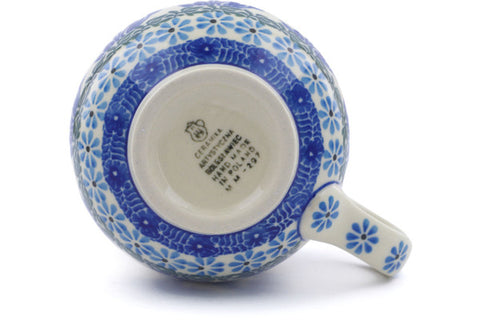Polish Pottery 12oz Bubble Mug Blue Butterfly