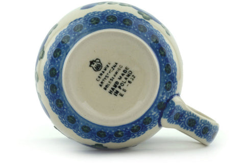 Polish Pottery 8 oz Bubble Mug Blue Poppies
