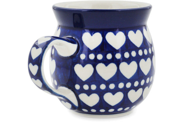 Polish Pottery 8 oz Bubble Mug Heart To Heart