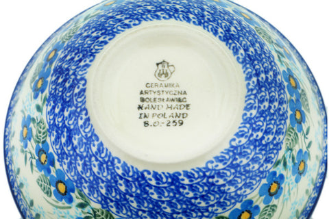 Polish Pottery Cereal Bowl Blue Joy
