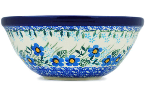 Polish Pottery Cereal Bowl Blue Joy
