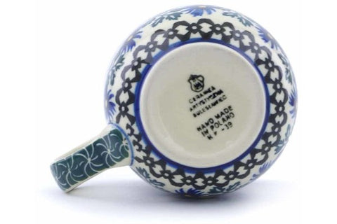 Polish Pottery 8 oz Bubble Mug Blue Chicory