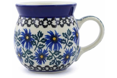 Polish Pottery 8 oz Bubble Mug Blue Chicory
