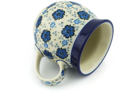 Polish Pottery 8 oz Bubble Mug Flowing Blues
