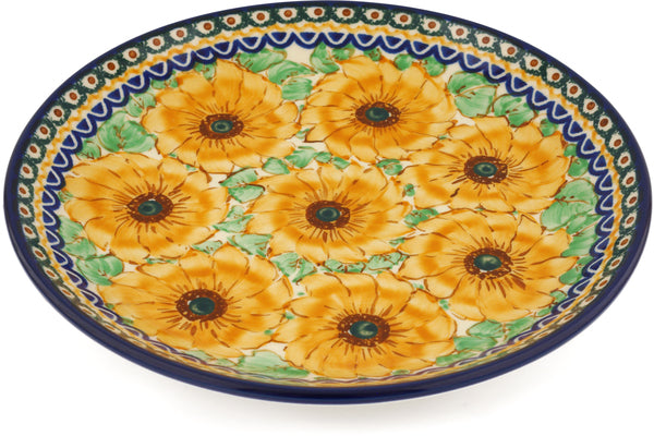 Polish Pottery 10½-inch Dinner Plate August Sunflowers UNIKAT