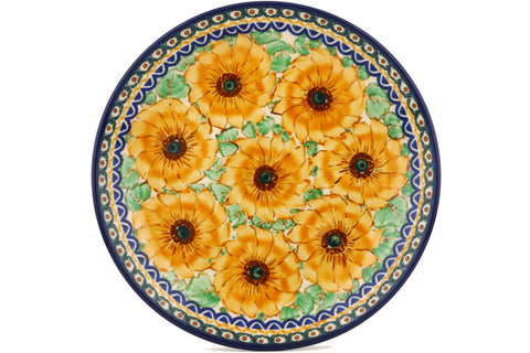 Polish Pottery 10½-inch Dinner Plate August Sunflowers UNIKAT