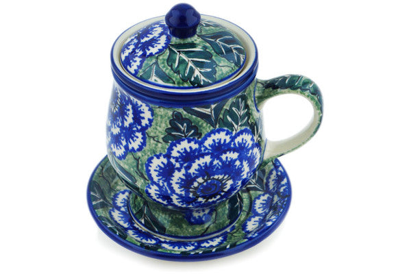 Polish Pottery 10 oz Brewing Mug Butterblue UNIKAT