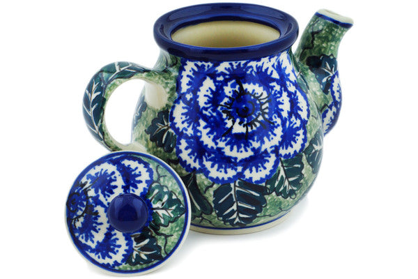 Polish Pottery 13 oz Tea or Coffee Pot Butterblue UNIKAT
