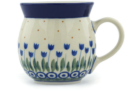 Polish Pottery 8 oz Bubble Mug Water Tulip