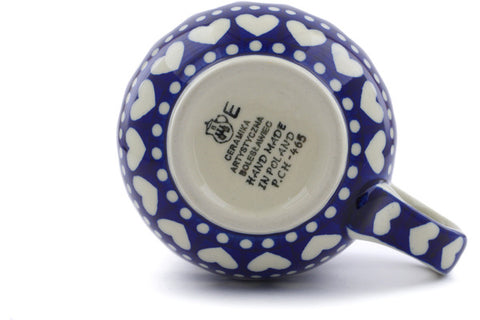 Polish Pottery 16 oz Bubble Mug Heart To Heart