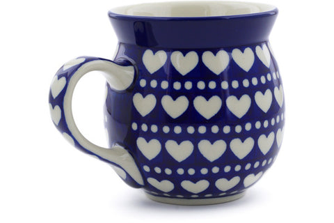 Polish Pottery 16 oz Bubble Mug Heart To Heart