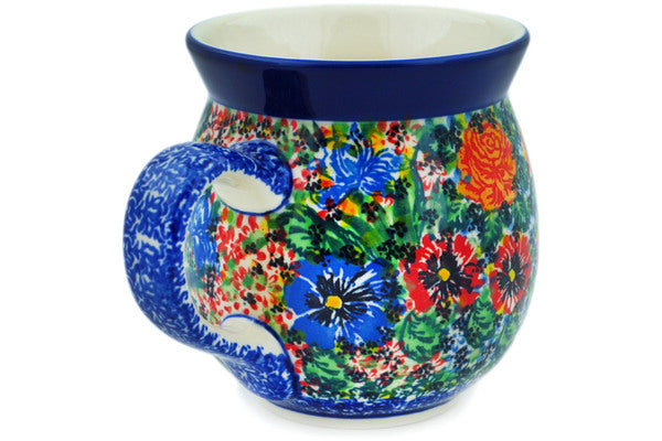 Polish Pottery 16 oz Bubble Mug Fresh Blossoms UNIKAT
