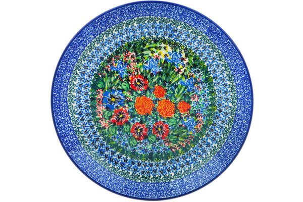 Polish Pottery 10½-inch Dinner Plate Fresh Blossoms UNIKAT