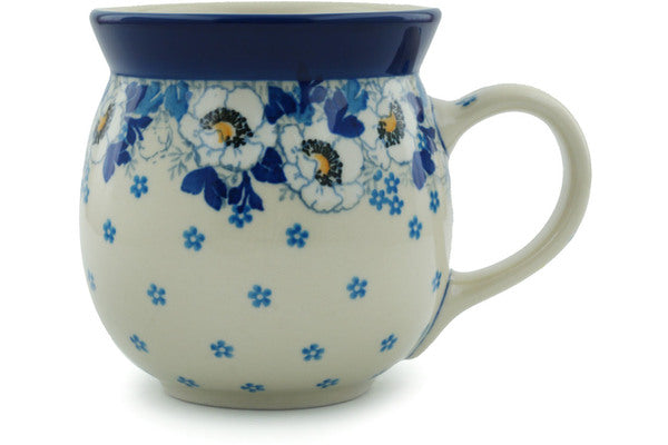 Polish Pottery 16 oz Bubble Mug Blue Spring