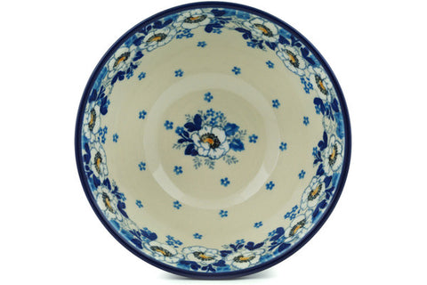 Polish Pottery Cereal Bowl Blue Spring