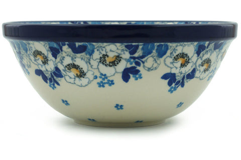 Polish Pottery Cereal Bowl Blue Spring