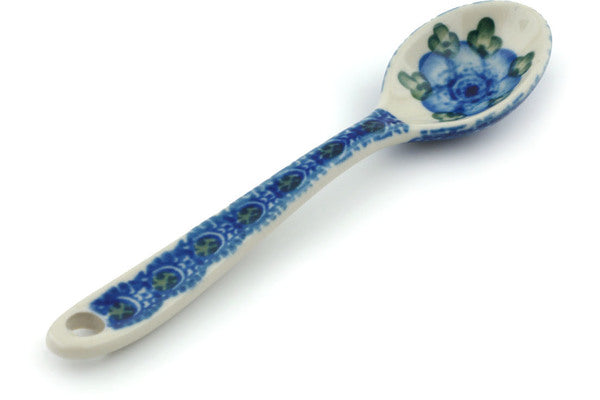 Polish Pottery Sugar Spoon Blue Poppies