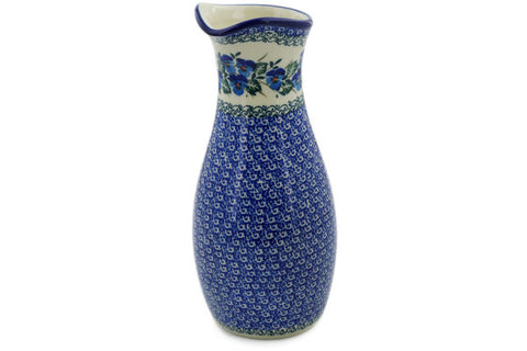 Polish Pottery 5 Cup Carafe Blue Pansy